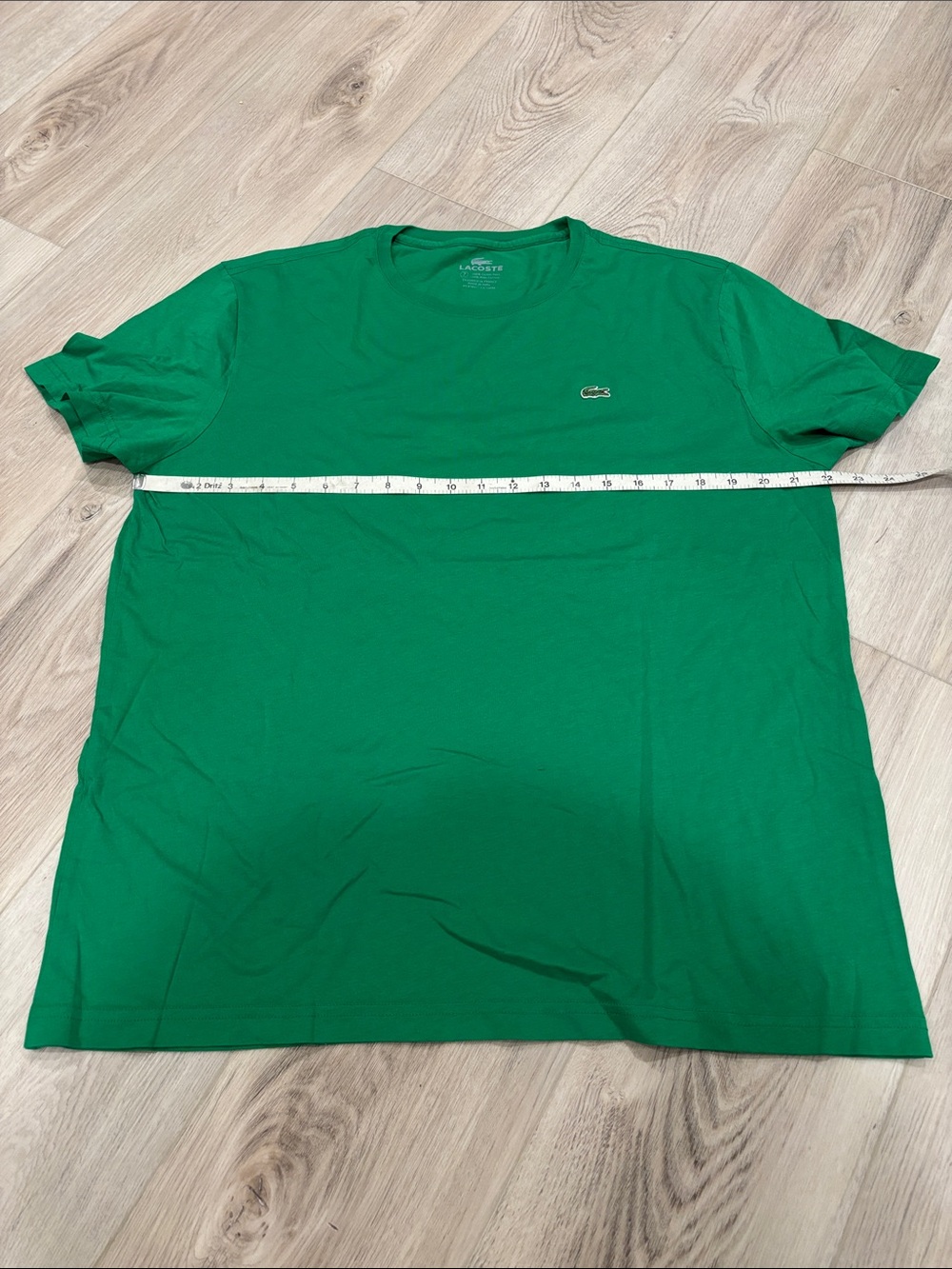 Lacoste Men's Vibrant Green Tee Lacoste size 7 (XXL equivalent)